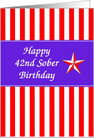 42nd Year Happy Sober Birthday card