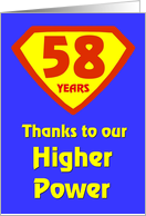 58 Years Thanks to our Higher Power card