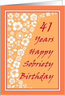 41 Years Happy Sobriety Birthday card