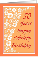 50 Years Happy Sobriety Birthday card