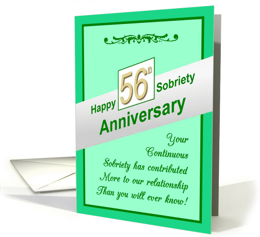 Happy FIFTY SIXTH YEAR, Sobriety Anniversary, card (1268078)