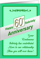 Happy SIXTY YEAR, Sobriety Anniversary, card