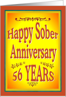 56 YEARS Happy Sober Anniversary in bold letters. card