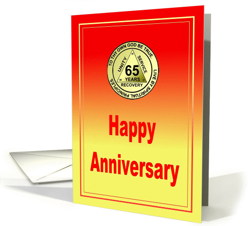 65 Year, Medallion Happy Anniversary card (1271100)