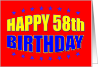 Happy 58th Birthday card
