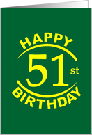 51 Years Happy Birthday card