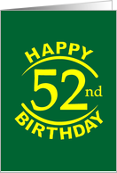 52 Years Happy Birthday card