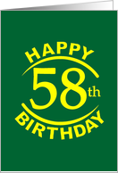 58 Years Happy Birthday card
