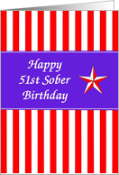 51st Year Happy Sober Birthday card