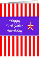 57th Year Happy Sober Birthday card