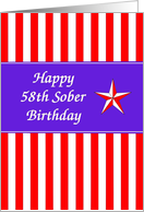 58th Year Happy Sober Birthday card