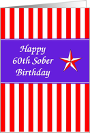 60th Year Happy Sober Birthday card