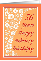56 Years Happy Sobriety Birthday card