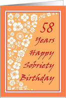 58 Years Happy Sobriety Birthday card