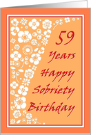 59 Years Happy Sobriety Birthday card