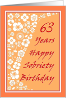 63 Years Happy Sobriety Birthday card