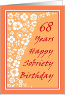 68 Years Happy Sobriety Birthday card