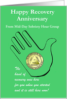 Happy Recovery Anniversary, The hand of Recovery Customizable Card