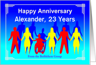 23 Years Happy Anniversary, Custom Card Silhouette of people card