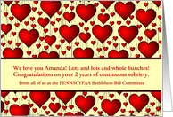 2 Years Amanda, Congratulations from all of us, Custom Text card