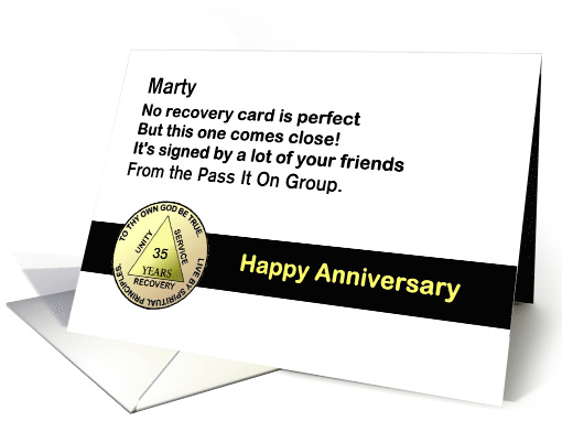 35 Years Marty, Congratulations from all of us, Custom Text card