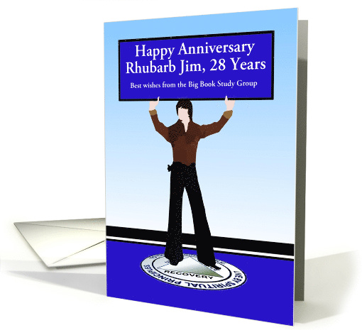 28 Years Rhubarb Jim, Congratulations From all of us, Custom Text card