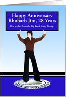 28 Years Rhubarb Jim, Congratulations From all of us, Custom Text card