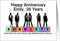 36 Years Emily, Congratulations from all of us, Custom Text card