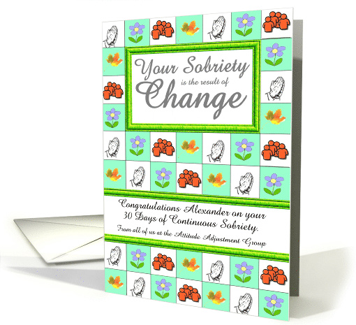 30 Days, autumn Leaves and Flowers , From all of us, Custom Text card