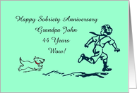 44 Years, Grandpa John, Little Boy and His Dog, Custom Text card