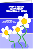 51 Years, Alexandria Three White Daisy, From all of us, Custom Text card