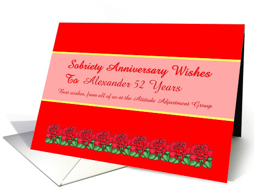 52 Years, Alexander Red Roses, From all of us, Custom Text card