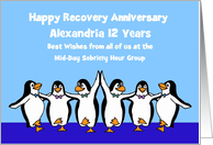 12 Years Alexandria, Dancing Penguins , From all of us, Custom Text card