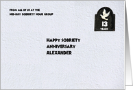 13 Years Alexander, Postage Envelope, From all of us, Custom Text card