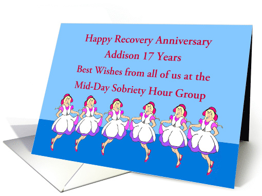 17 Years Addison, Women dancing, From all of us, Custom Text card