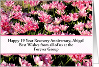 19 Years, Abigail, Field of Tulips, From all of us, Custom Text card