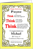 31 Years Michael, French scrollwork frame. From all of us, Custom Text card