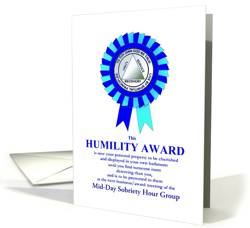 Humility Award to be signed by all the Group Members. Custom Text card