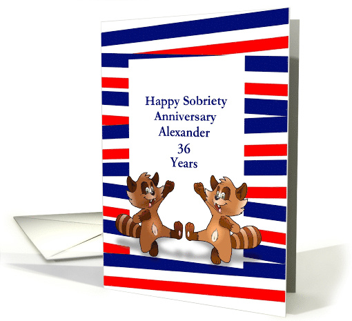 36 Years Alexander, Recovery Anniversary. Custom Text card (1440354)