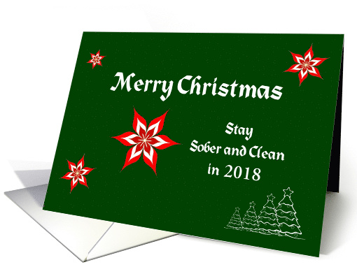 Merry Christmas Stay Sober and Clean Custom Text card (1440418)