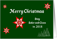 Merry Christmas Stay Sober and Clean Custom Text card
