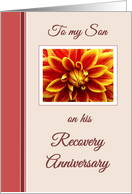 To my Son, Recovery Anniversary card