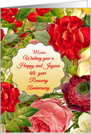 40 Years Mom, Happy and Joyous Recovery Anniversary. Custom Text card