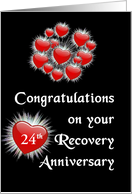 24th Year Recovery Anniversary. Custom Text card
