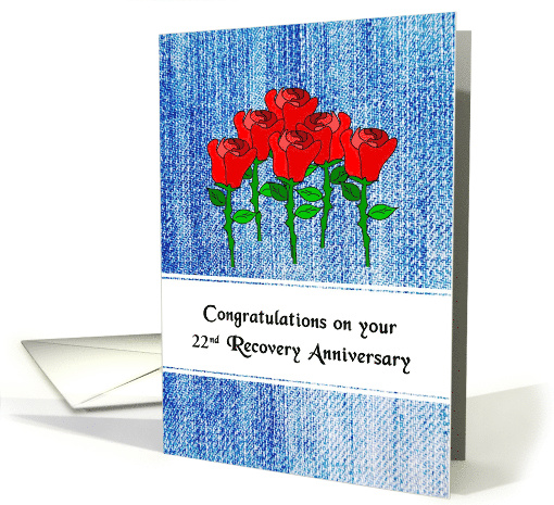 22nd Year Recovery Anniversary. Custom Text card (1450014)
