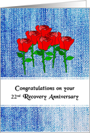 22nd Year Recovery Anniversary. Custom Text card