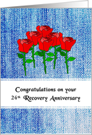 24th Year Recovery Anniversary. Custom Text card