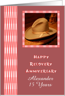 15 Years, Our hats are off to your anniversary. Custom Text card