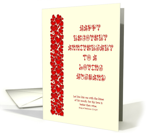 Happy Recovery Anniversary Loving Husband, Bible Verse card (1473900)