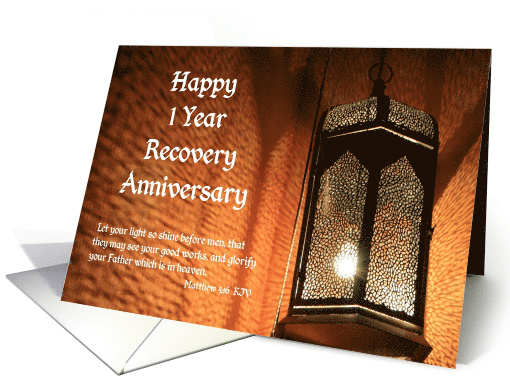 1 Year, Let your Recovery Light shine. card (1474490)